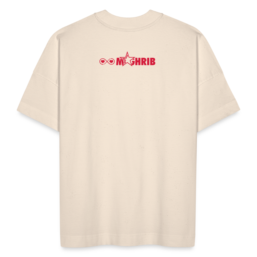 T-shirt Maroco Logo noir BLASTER oversize Unisexe bio - blanc cassé