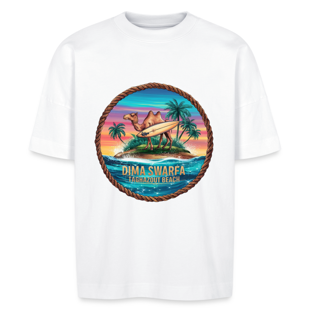 T-shirt DIMA SWARFA TAGHAZOUT PLAGE oversize Unisexe - blanc
