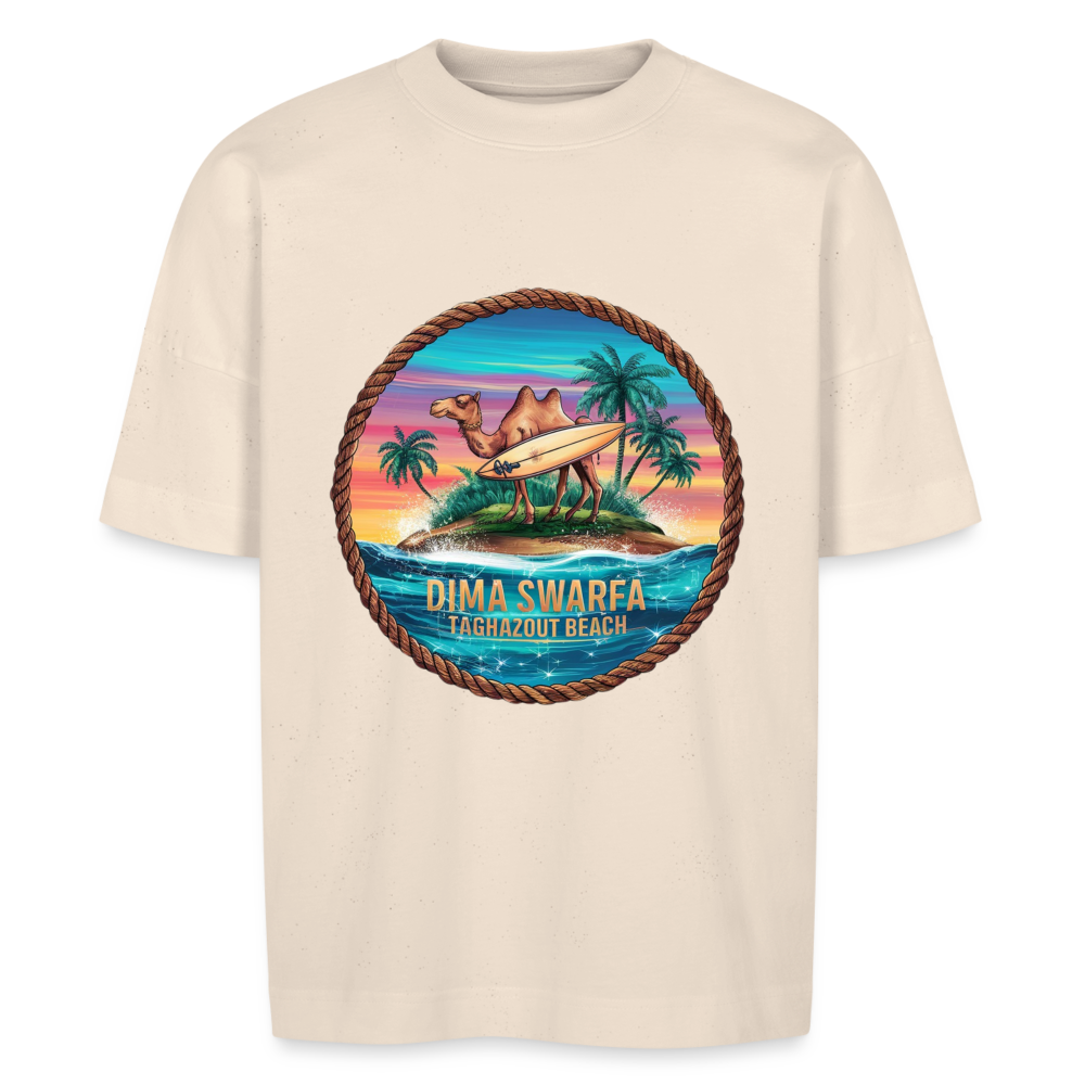 T-shirt DIMA SWARFA TAGHAZOUT PLAGE oversize Unisexe - blanc cassé