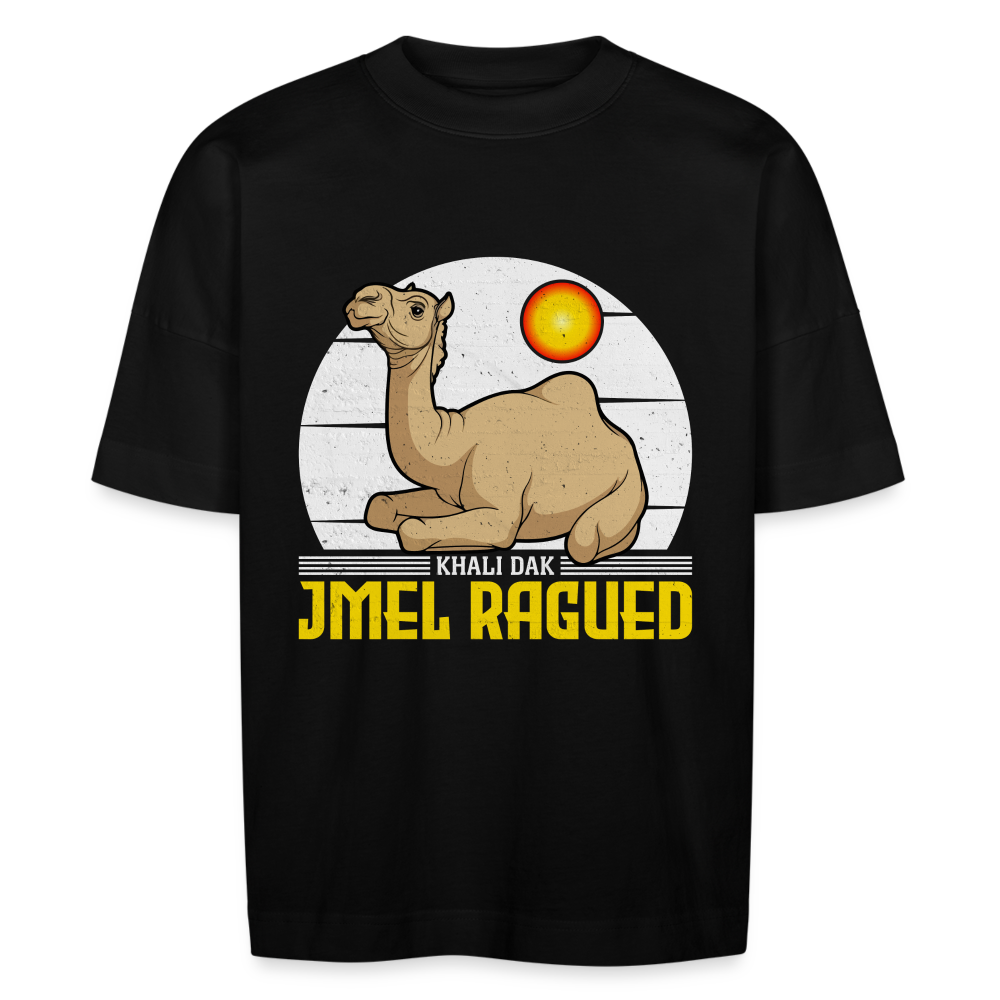 T-shirt Khali dak jmel ragued oversize Unisexe - noir