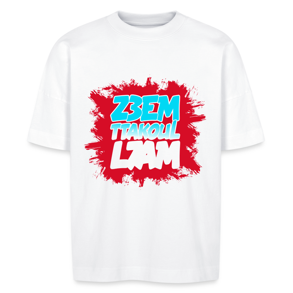 T-shirt Z3am Takoul L7am oversize Unisexe - blanc