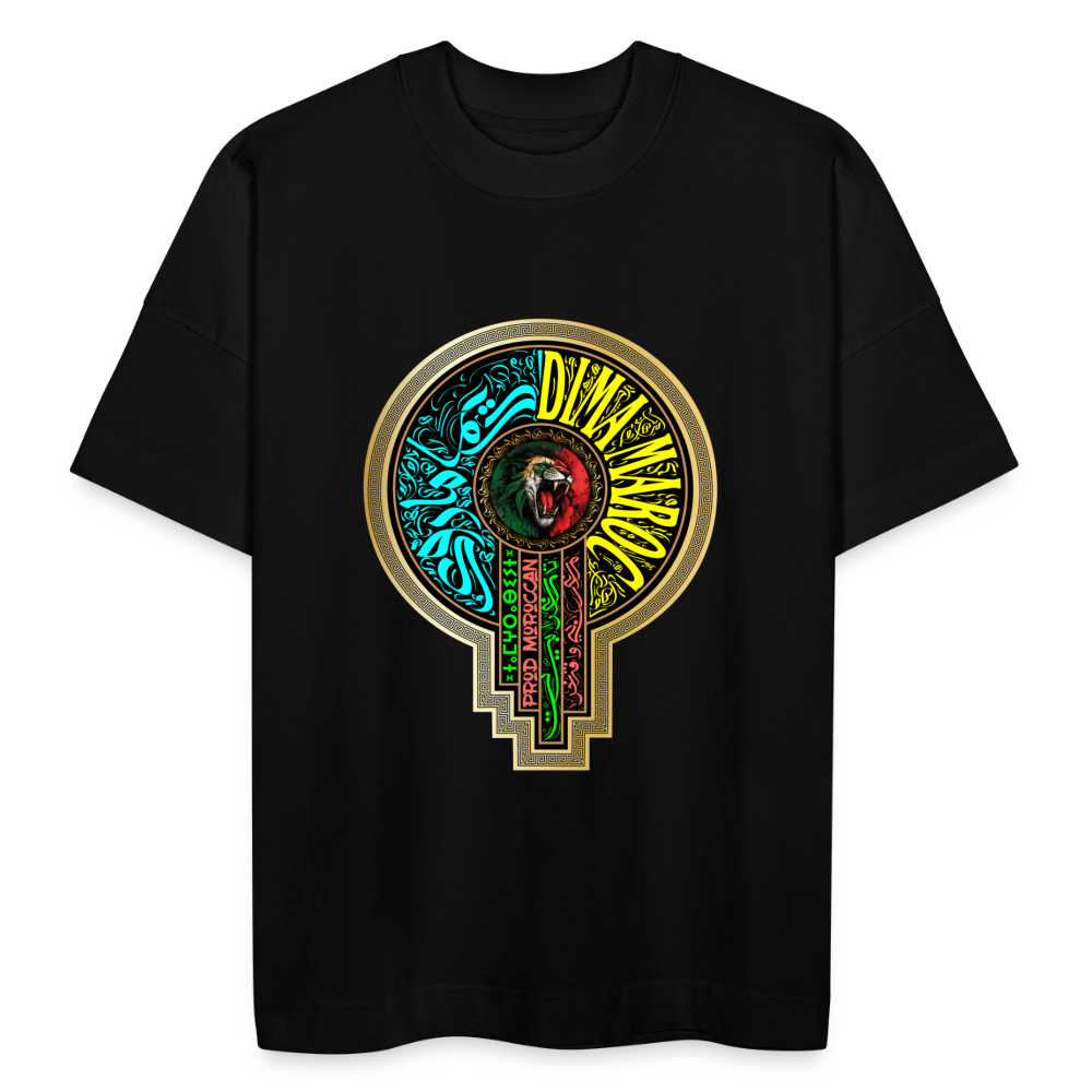 T-shirt MAR DIMA MAGHRIB blanc oversize Unisexe - noir