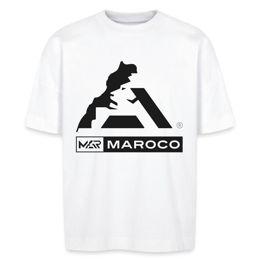 T-shirt Maroco Logo noir BLASTER oversize Unisexe bio - blanc