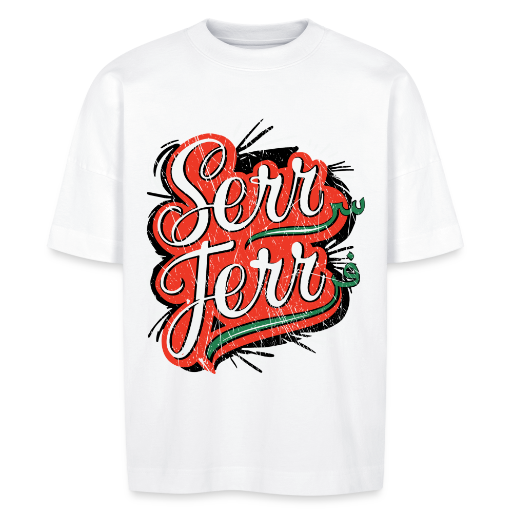 T-shirt Serr Ferr سرفر oversize Unisexe - blanc