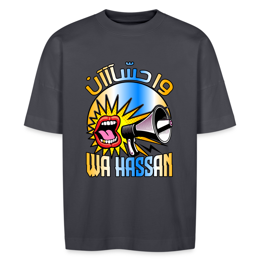 T-shirt WaHassan oversize Unisexe - bleu indigo