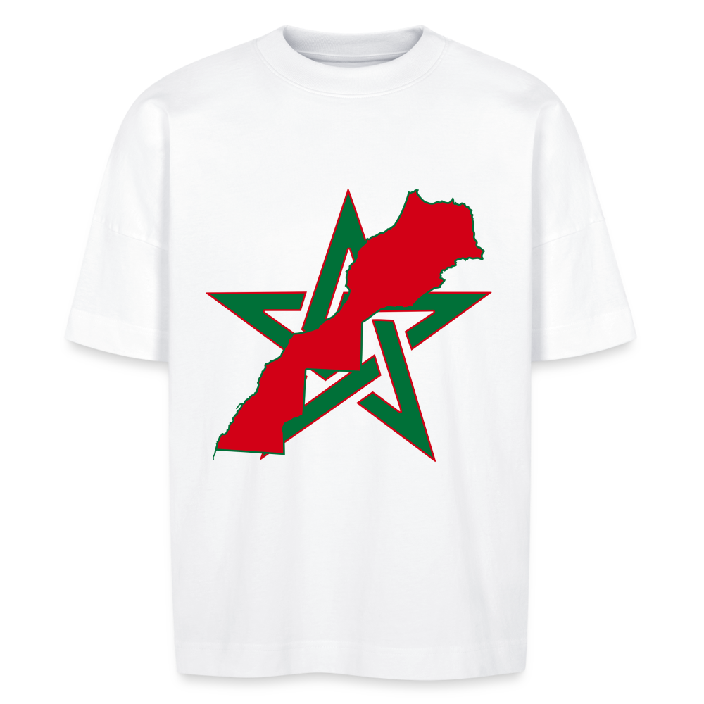 T-shirt Étile et carte Maroc oversize Unisexe - blanc