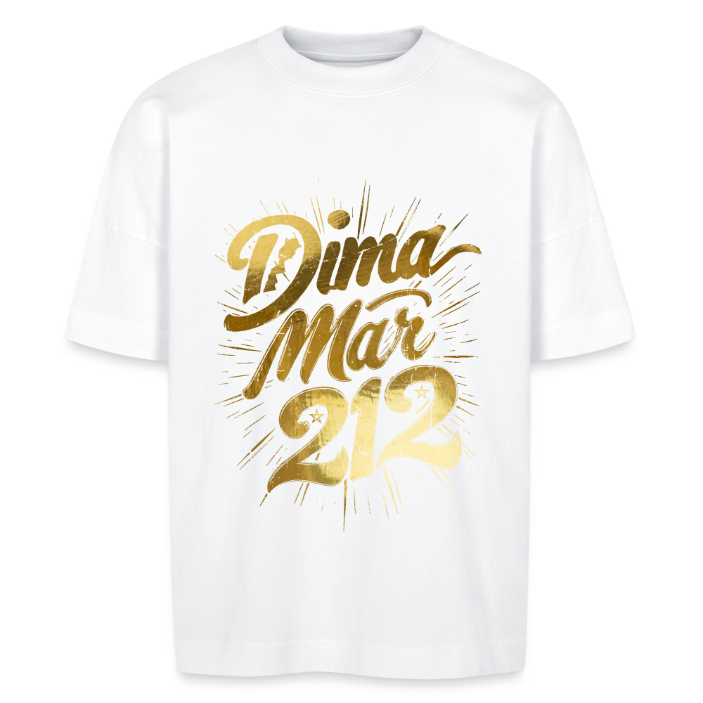 T-shirt Dima MAR212 Gold oversize Unisexe - blanc