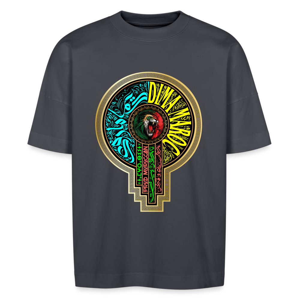 T-shirt MAR DIMA MAGHRIB blanc oversize Unisexe - bleu indigo