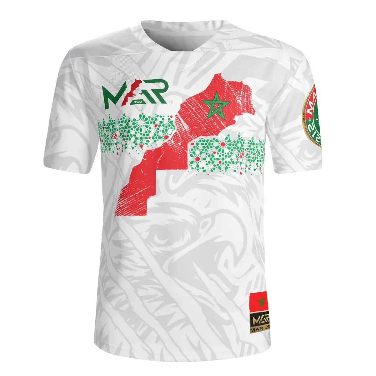 Maillot Maroc blanc MAR Carte Géo