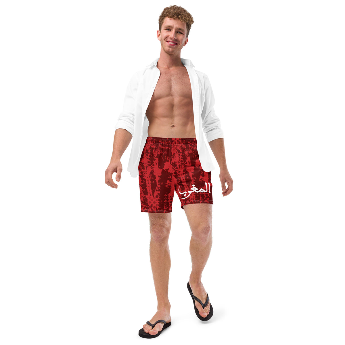 Short de bain AlmaghribMAR rouge culture homme