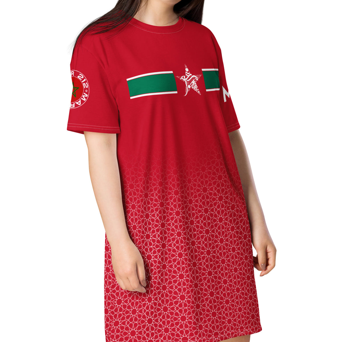 Robe T-shirt Maillot Maroc Rouge Collection Mosaïque