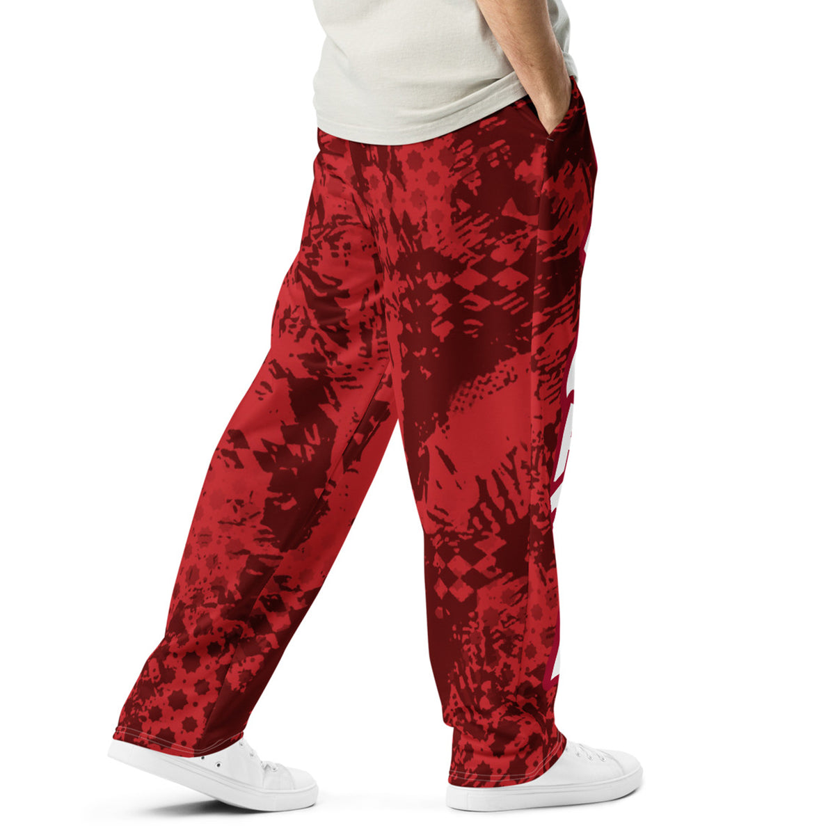 Pantalon large unisexe – Rouge Almaghrib Edition MARoco