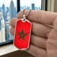 Collier plaque militaire de luxe drapeau Maroc