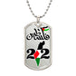 Collier plaque militaire de luxe Palestine personnalisé