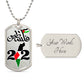 Collier plaque militaire de luxe Palestine personnalisé