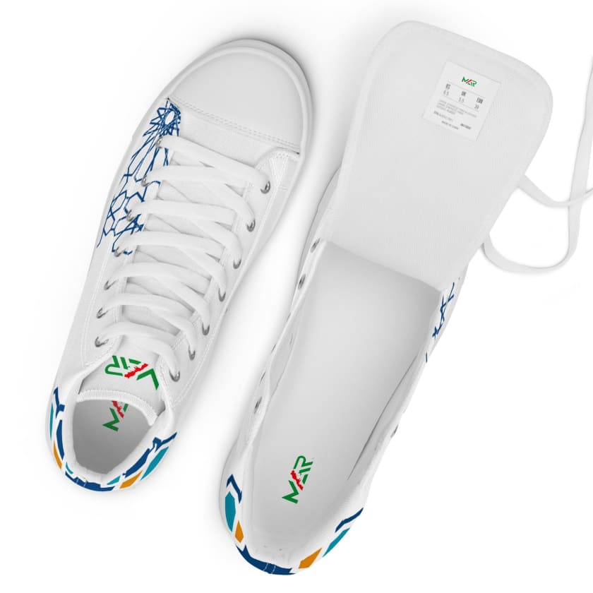 Baskets hautes en toile Motif Fousaifisa zellige marocain