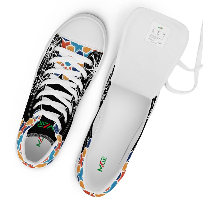 Baskets hautes en toile Motif zellige Marocain