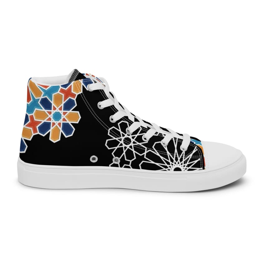 Baskets hautes en toile Motif zellige Marocain