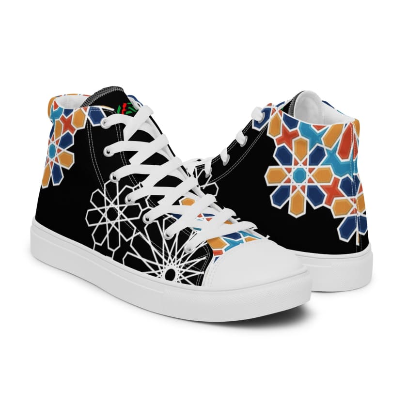 Baskets hautes en toile Motif zellige Marocain