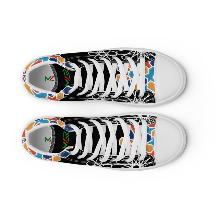 Baskets hautes en toile Motif zellige Marocain