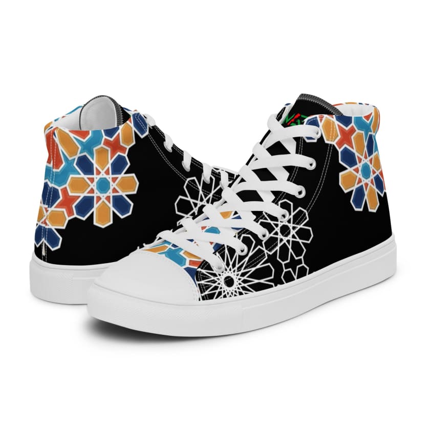 Baskets hautes en toile Motif zellige Marocain