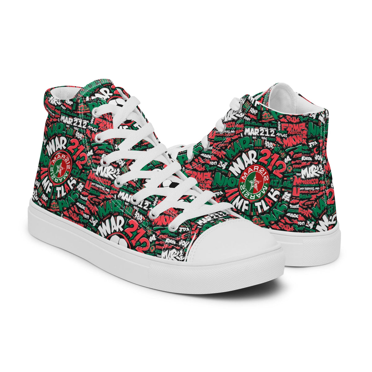 Baskets hautes en toile supporter Marocain MARFOOT212 homme