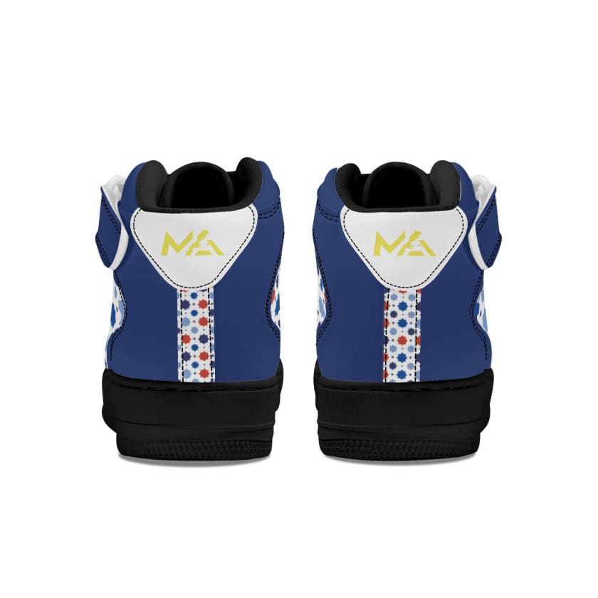 Baskets MAR montantes en cuir motif zellige Marocain pour