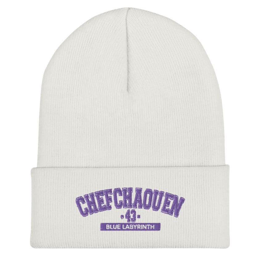 Bonnet à Revers Chefchaouen 43 Blue labyrinth brodé