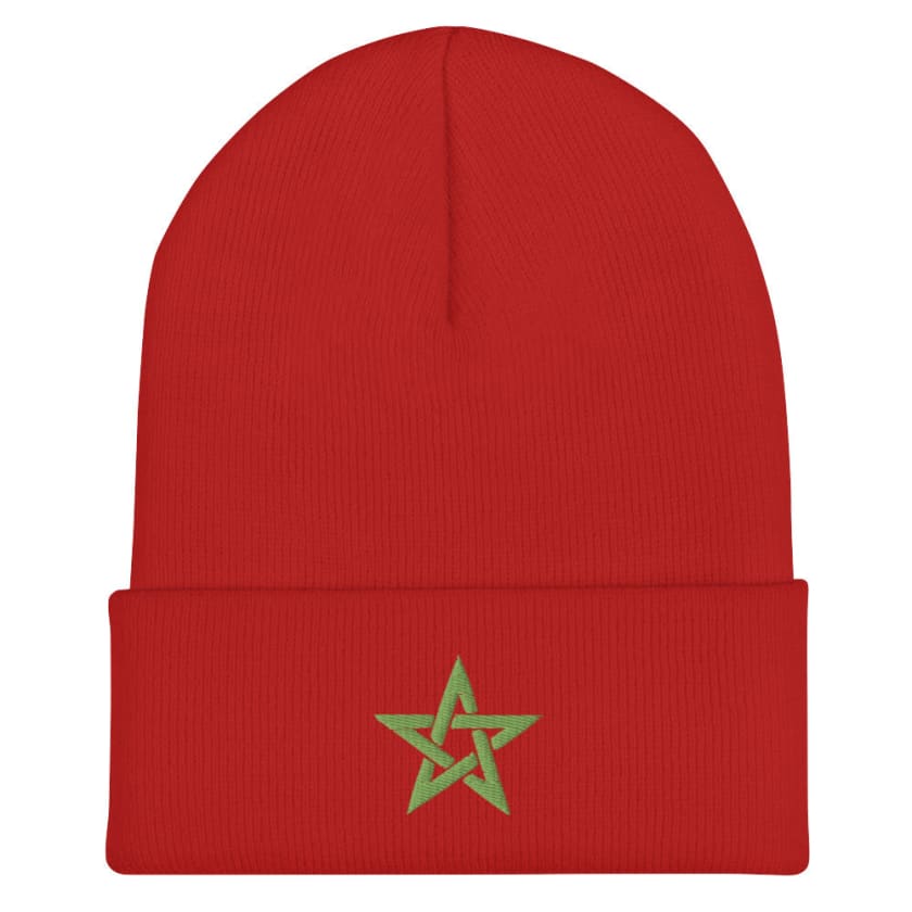 Bonnet Drapeau Maroc à Revers brodé
