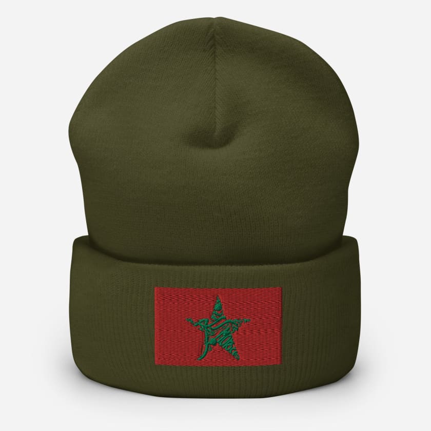 Bonnet drapeau Maroc brodé