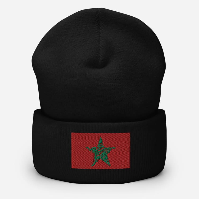 Bonnet drapeau Maroc brodé