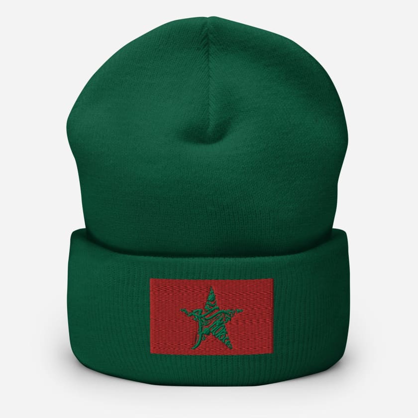 Bonnet drapeau Maroc brodé