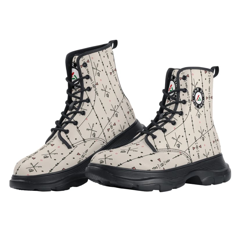 Bottes en cuir motif Amazigh pour hommes