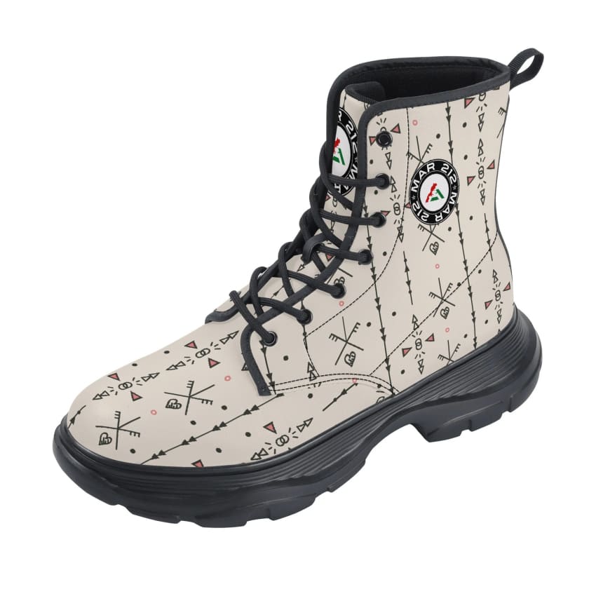 Bottes en cuir motif Amazigh pour hommes
