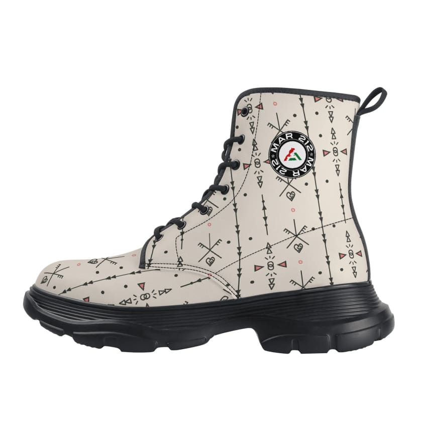 Bottes en cuir motif Amazigh pour hommes