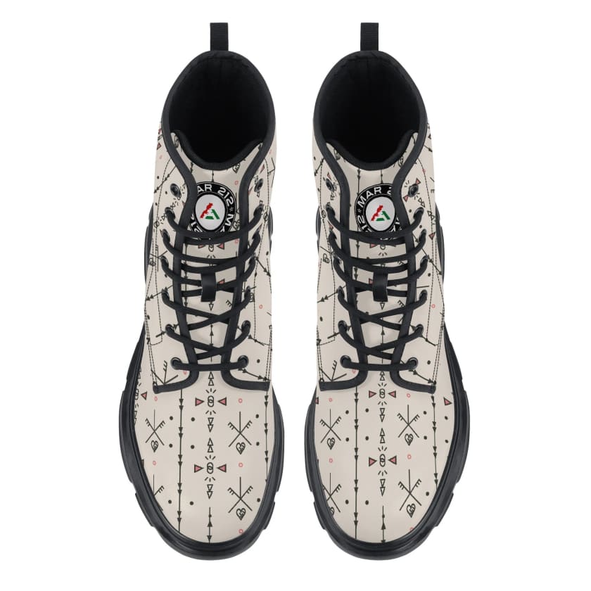 Bottes en cuir motif Amazigh pour hommes