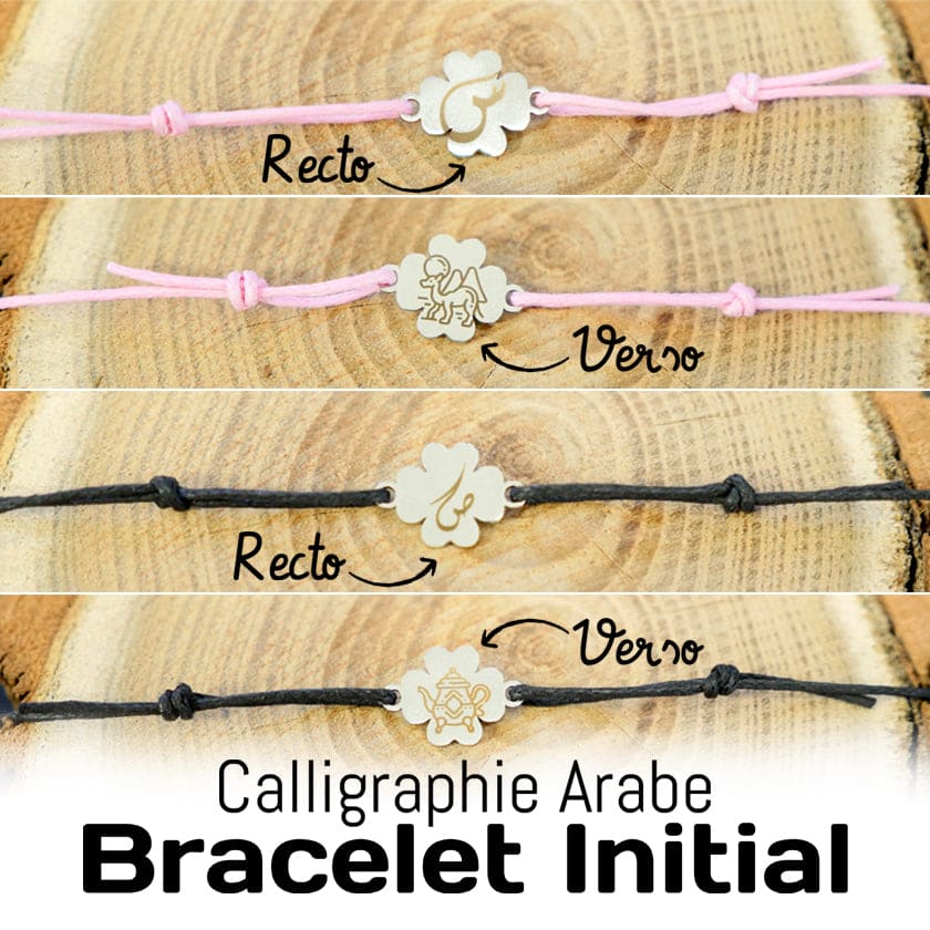 Bracelet trèfle Personnalisé Femme Bracelet Initial Femme