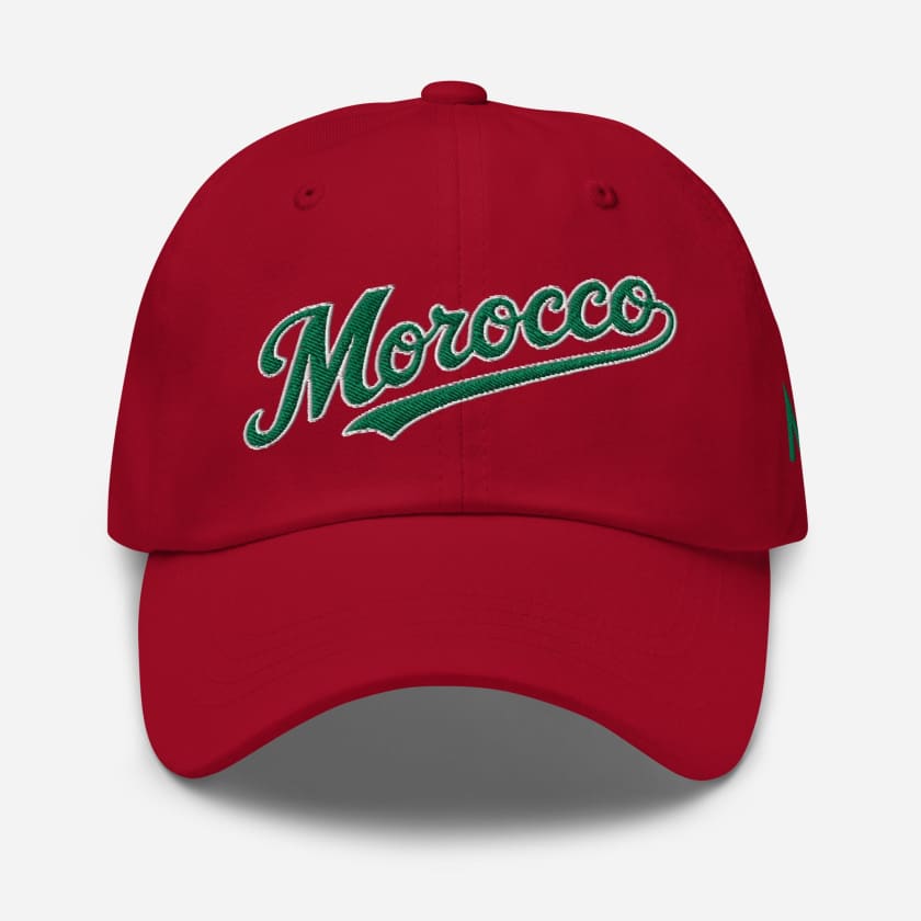 Casquette de Baseball rouge Morocco brodé