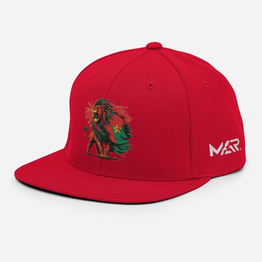 Casquette Lion MAR212 Rouge brodé