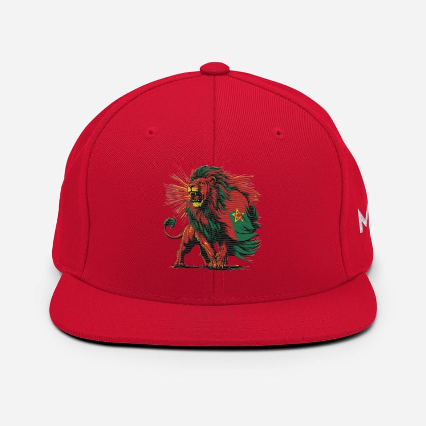 Casquette Lion MAR212 Rouge brodé