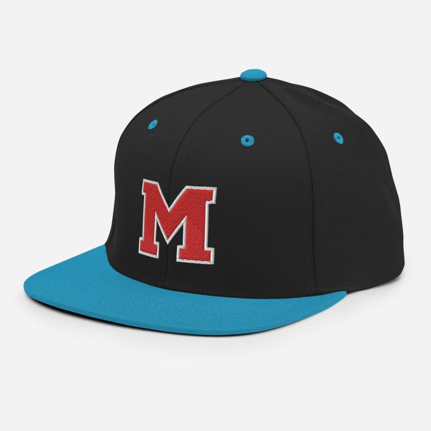Casquette M rouge Snapback brodé