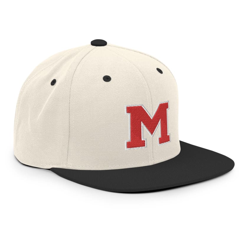 Casquette M rouge Snapback brodé