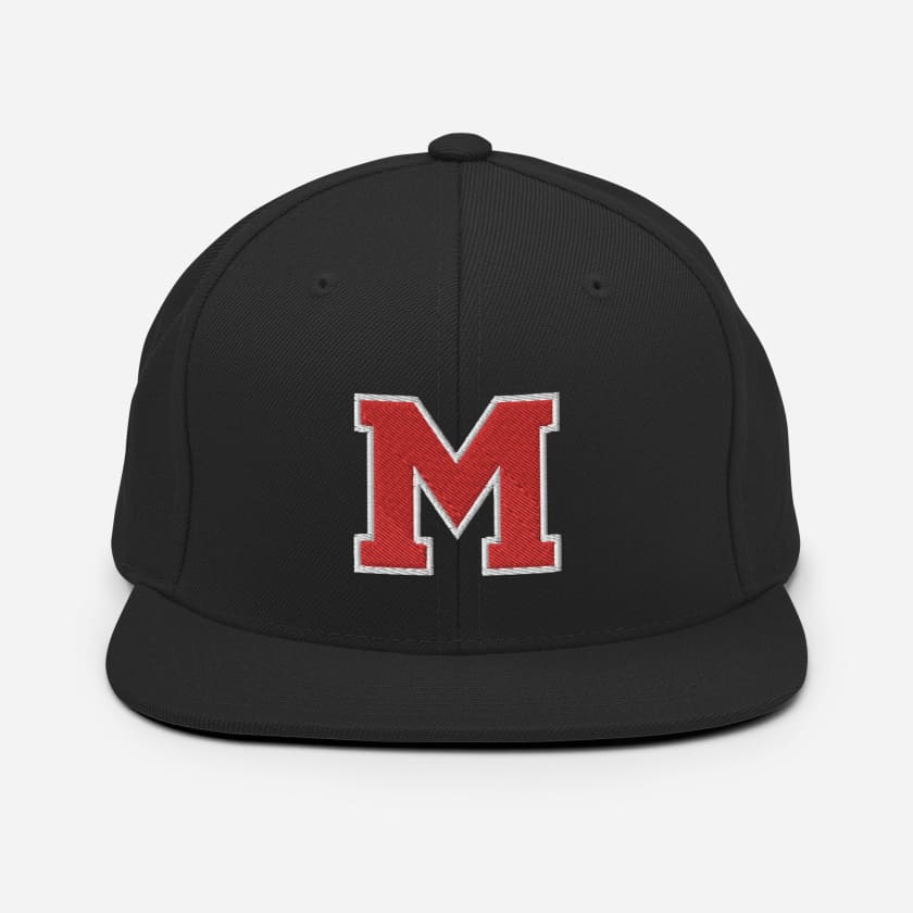 Casquette M rouge Snapback brodé