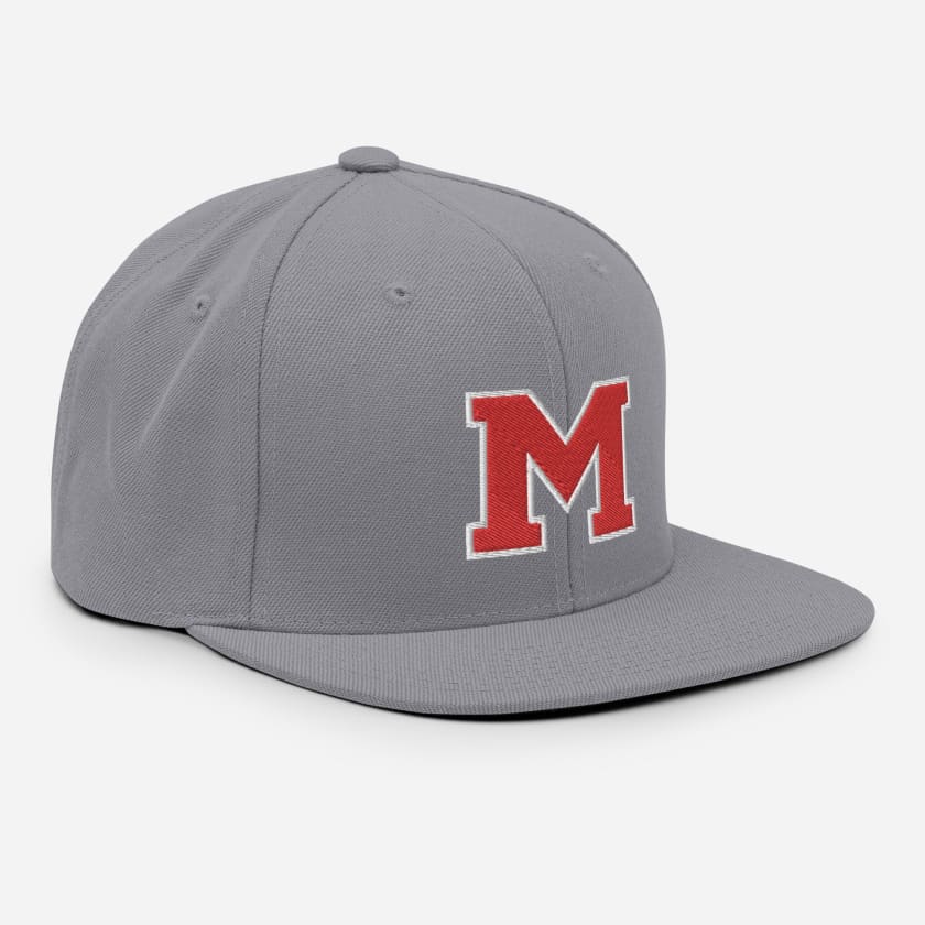 Casquette M rouge Snapback brodé