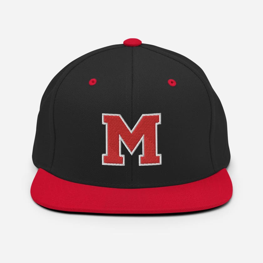 Casquette M rouge Snapback brodé