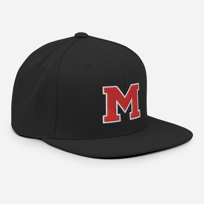 Casquette M rouge Snapback brodé