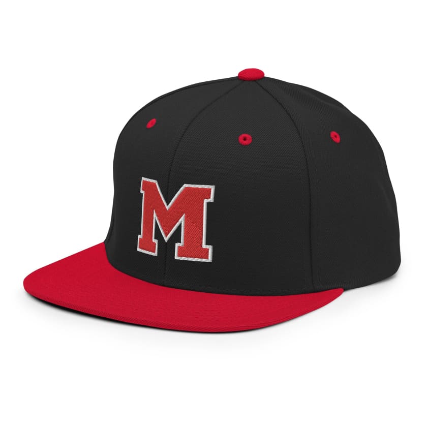 Casquette M rouge Snapback brodé
