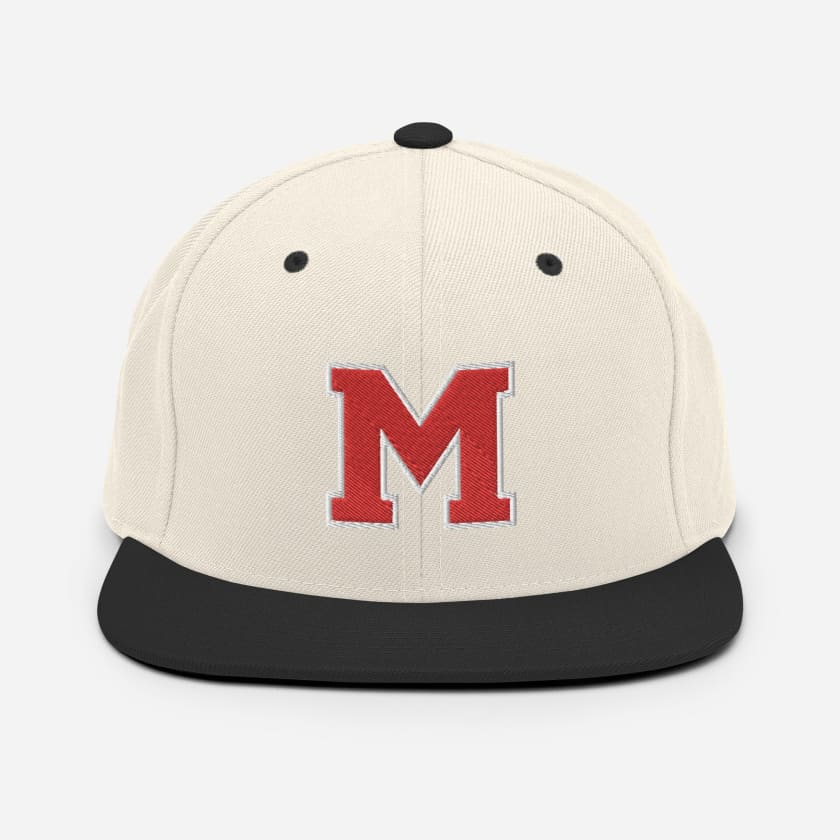 Casquette M rouge Snapback brodé