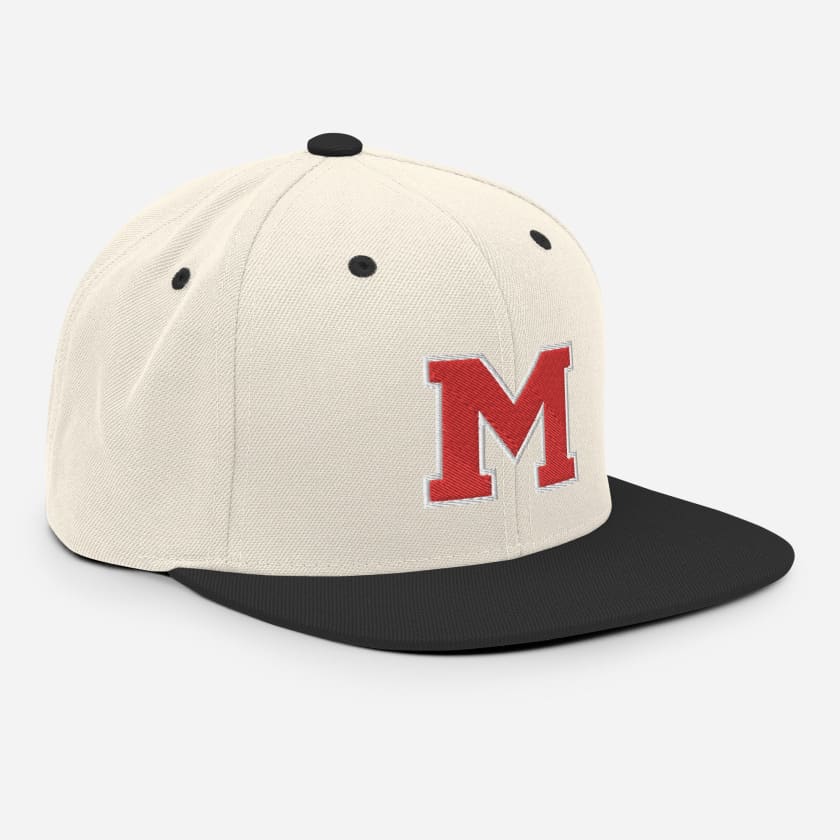 Casquette M rouge Snapback brodé