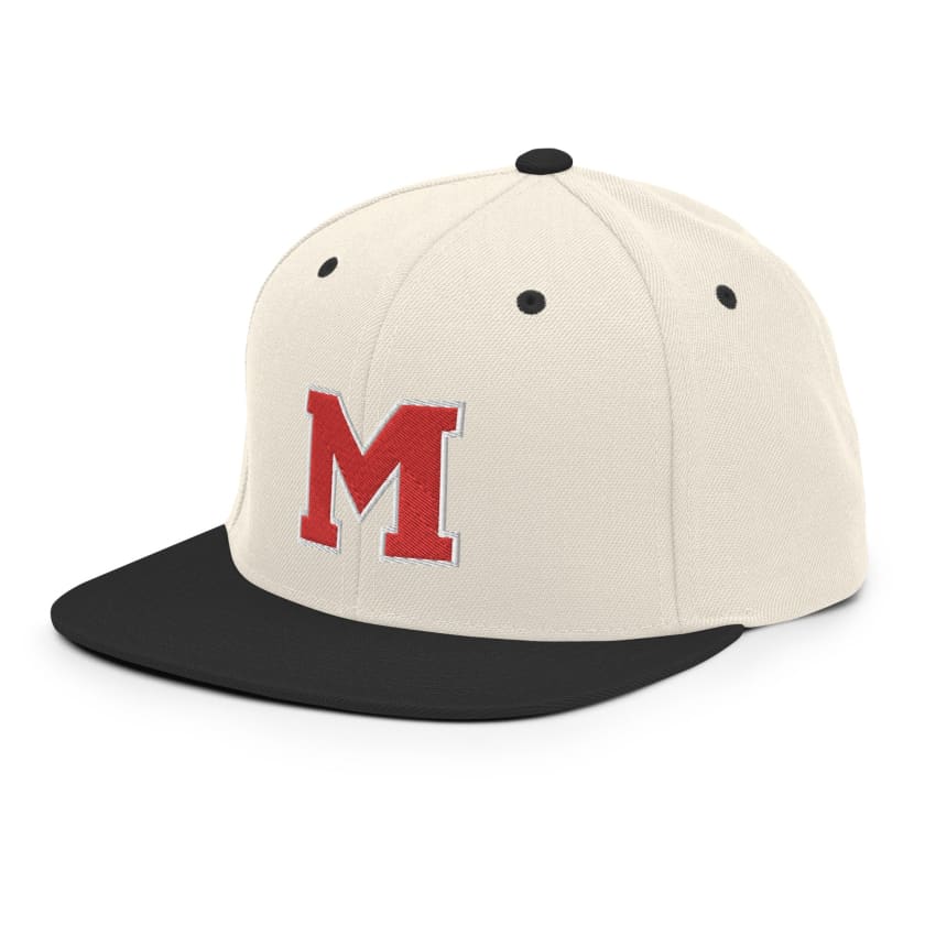 Casquette M rouge Snapback brodé